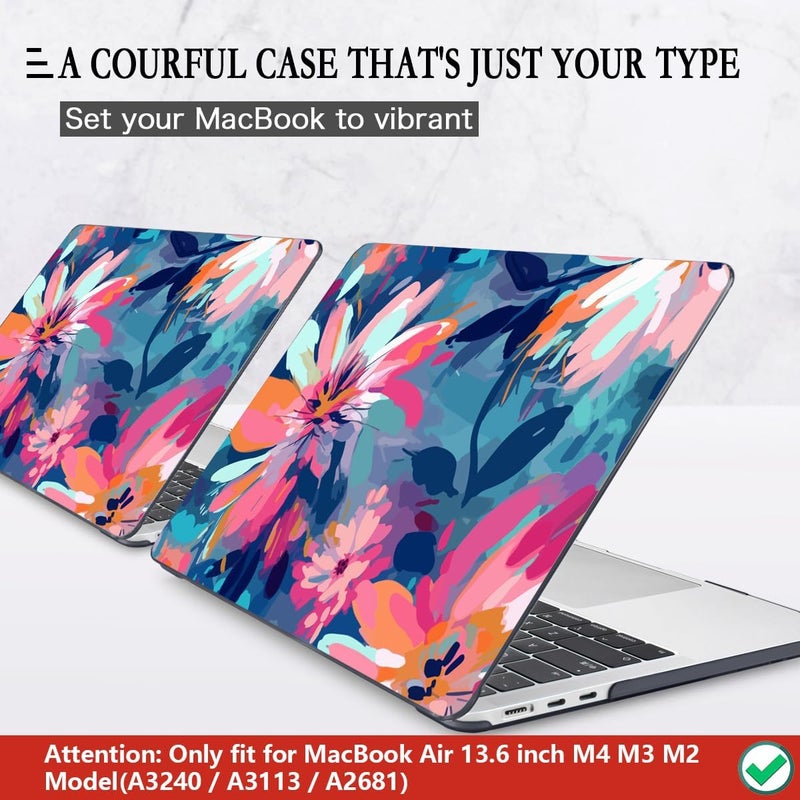 CISSOOK Compatible with MacBook Air 13.6 inch Case 2025 2024 2023 2022 Release M4 M3 M2 Chip A3240 A3113 A2681, Plastic Hard Shell Case &Keyboard Cover& Screen Protector, Muti-Color Painting - Image 3